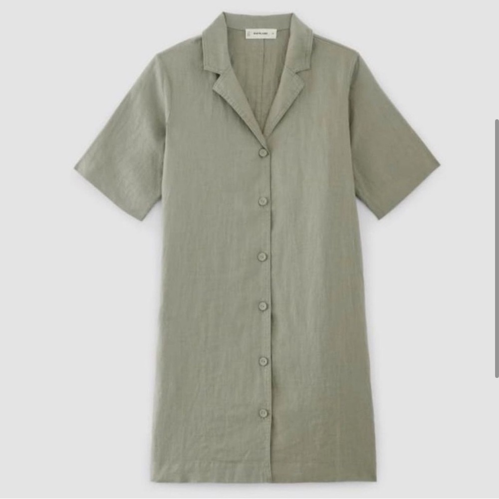 Everlane Sage Green Short Sleeve Dress - Picture 2 of 8